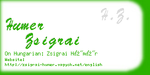 humer zsigrai business card